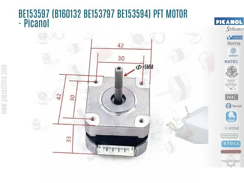 BE153597 (B160132 BE153797 BE153594) PFT MOTOR - Picanol parts supplier