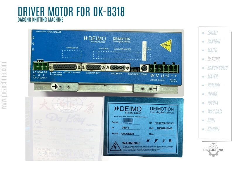 DRIVER MOTOR FOR DK-B318 DAKONG KNITTING MACHINE PARTS
