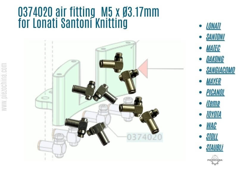 0374020 air fitting M5 x Ø3.17mm for Lonati Santoni Knitting parts factory price