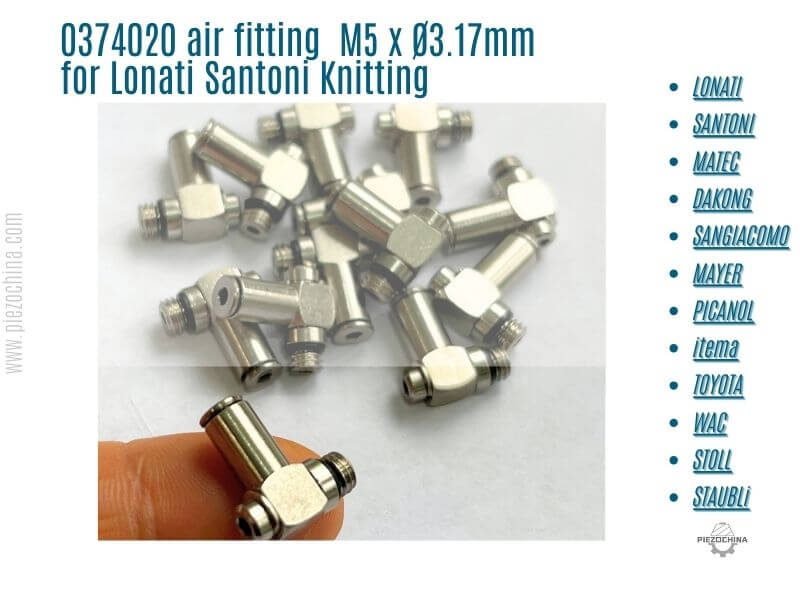 0374020 air fitting M5 x Ø3.17mm for Lonati Santoni Knitting repair